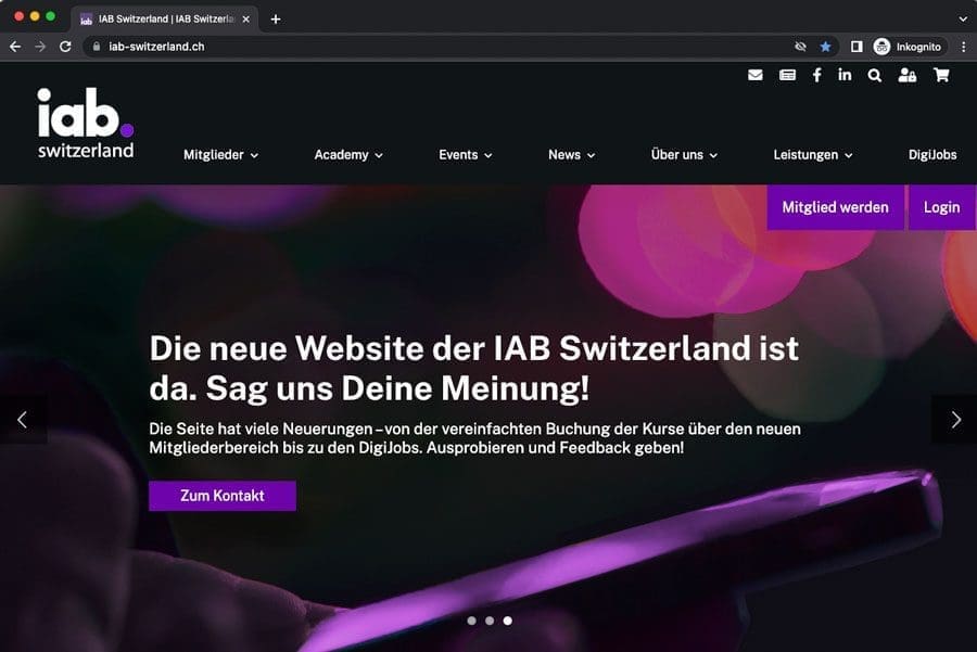 New website of IAB Switzerland Associaton